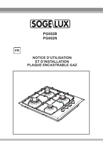 Mode d’emploi Sogelux PG602B Table de cuisson