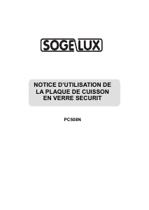 Mode d’emploi Sogelux PC508N Table de cuisson