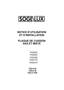 Mode d’emploi Sogelux PG506X Table de cuisson