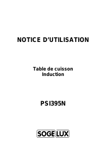 Mode d’emploi Sogelux PSI395N Table de cuisson
