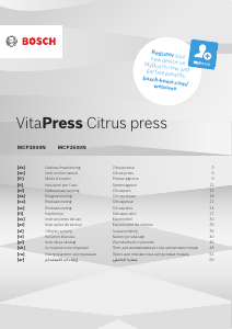 Bruksanvisning Bosch MCP3500N VitaPress Citruspress