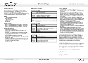 Mode d’emploi Lescars NX-3023 Chaînes à neige