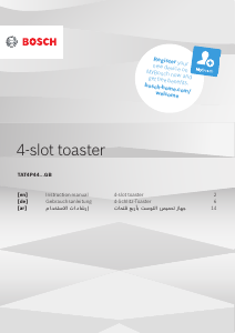 Manual Bosch TAT4P440GB Toaster