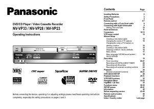 Bruksanvisning Panasonic NV-VP23 DVD-Video Kombination