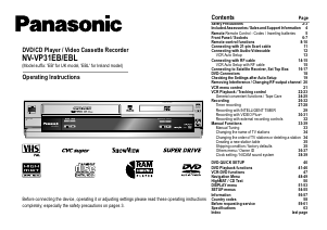 Manual Panasonic NV-VP31EBEBL DVD-Video Combination