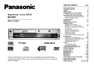Mode d’emploi Panasonic NV-VP21EF Combi DVD-vidéo