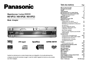 Mode d’emploi Panasonic NV-VP33 Combi DVD-vidéo