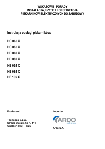 Instrukcja Ardo HC065X Piekarnik