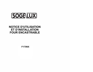 Mode d’emploi Sogelux F175NX Four