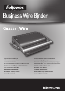 Kullanım kılavuzu Fellowes Quasar Wire Cilt makinesi