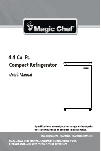 Manual Magic Chef HMAR440ST Refrigerator