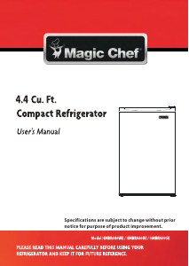 Manual Magic Chef HMBR440BE Refrigerator