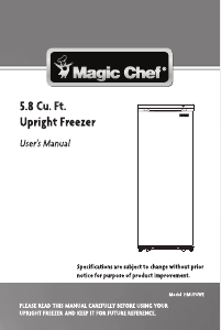 Manual Magic Chef HMUF6WE Freezer