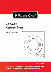 Manual de uso Magic Chef MCSDRY1S Secadora