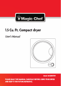 Manual de uso Magic Chef MCSDRY15W Secadora