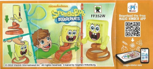 Käyttöohje Kinder Surprise FF352W SpongeBob SquarePants SpongeBob