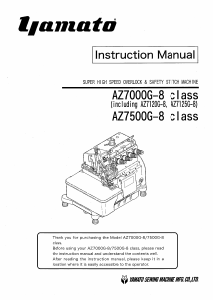 Manual Yamato AZ7000G-8 class Sewing Machine