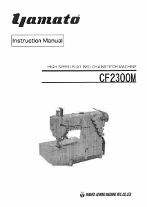 Manual Yamato CF2300M Sewing Machine