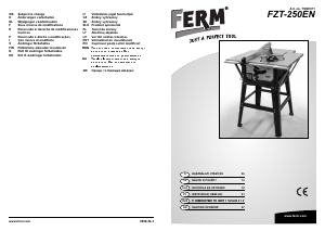 Manuál FERM TSM1011 Stolní pila
