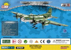 Vadovas Cobi set 5707 Small Army WWII Boeing B-17F Flying Fortress Memphis Belle