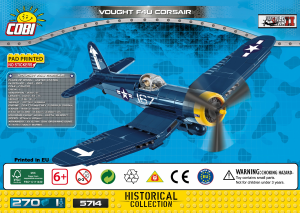 Manual Cobi set 5714 Small Army WWII Vought F4U Corsair