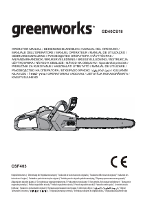 Manual Greenworks GD40CS18 Chainsaw