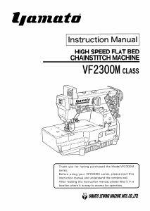 Manual Yamato VF2300M class Sewing Machine