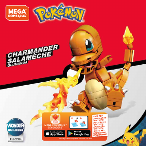 Vadovas Mega Construx set GKY96 Pokemon Charmander