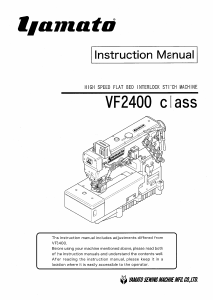 Manual Yamato VF2400 class Sewing Machine