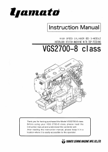 Manual Yamato VGS2700-8 class Sewing Machine