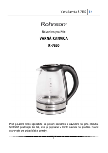 Návod Rohnson R-7650 Kanvica