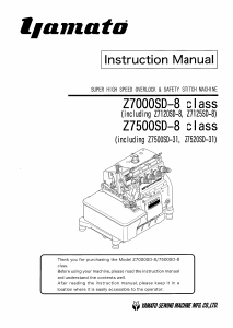 Manual Yamato Z7000SD-8 class Sewing Machine