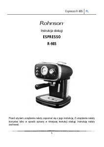 Instrukcja Rohnson R-985 Ekspres do espresso