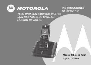 Manual de uso Motorola ME4251 Teléfono inalámbrico