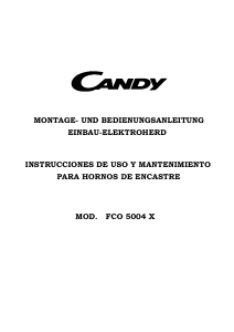 Manual de uso Candy FCO5004X Cocina