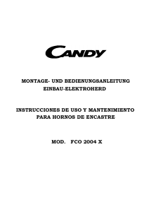 Manual de uso Candy FCO2004X Cocina