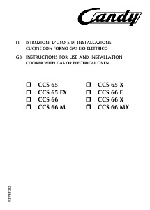 Handleiding Candy CCS66MX Fornuis