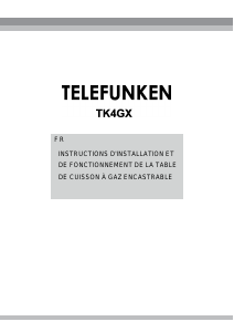 Mode d’emploi Telefunken TK4GX Table de cuisson