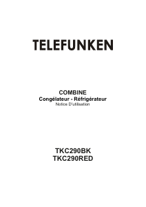 Mode d’emploi Telefunken TKC290BK Réfrigérateur combiné