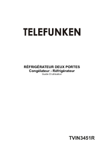 Mode d’emploi Telefunken TVIN3451R Réfrigérateur combiné