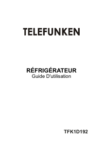 Mode d’emploi Telefunken TFK1D192 Réfrigérateur