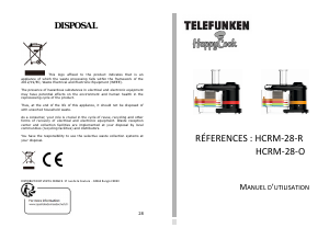 Manual Telefunken HCRM-28-O HappyCook Food Processor