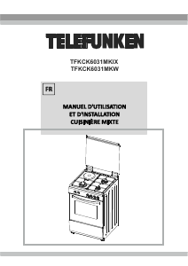 Mode d’emploi Telefunken TFKCK6031MKIX Cuisinière