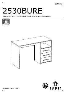 Hướng dẫn sử dụng Parisot 2530BURE Bàn làm việc