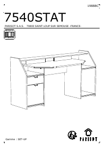 Руководство Parisot 7540STAT SetUp Письменный стол