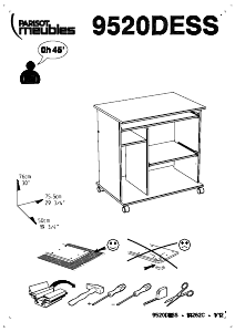 Hướng dẫn sử dụng Parisot 9520DESS Peps Bàn làm việc