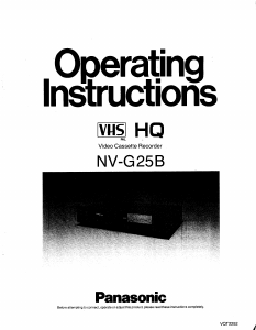 Manual Panasonic NV-G25B Video recorder