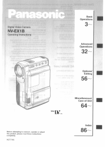 Manual Panasonic NV-EX1B Camcorder