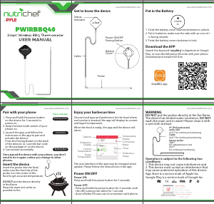 Handleiding Nutrichef PWIRBBQ40 Voedselthermometer