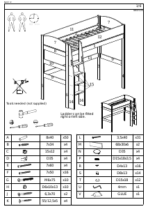 説明書 Kids Avenue Urban (209x180x116) ロフトベッド